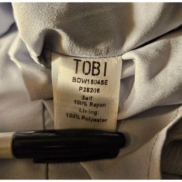 TOBI Gray 100% Rayon Embroidered, Loose Fit & Flowy Mini Dress Size Small Petite - Picture 6 of 6
